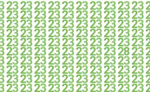 Optical Illusion Test: In A Bunch Of Identical 23s, Find The Lone 28