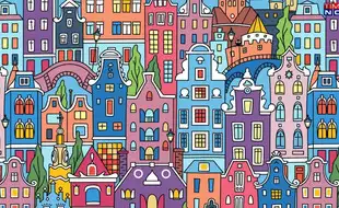 Optical Illusion Test: Only 1% Can Find The Hidden Cat In This Colourful City